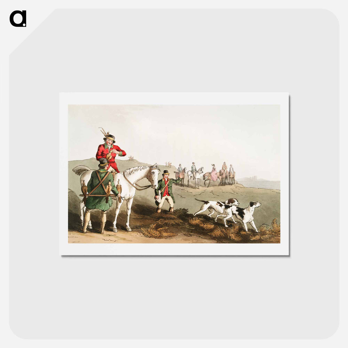 Illustration of hawking - 19世紀のヨークシャー Postcard.