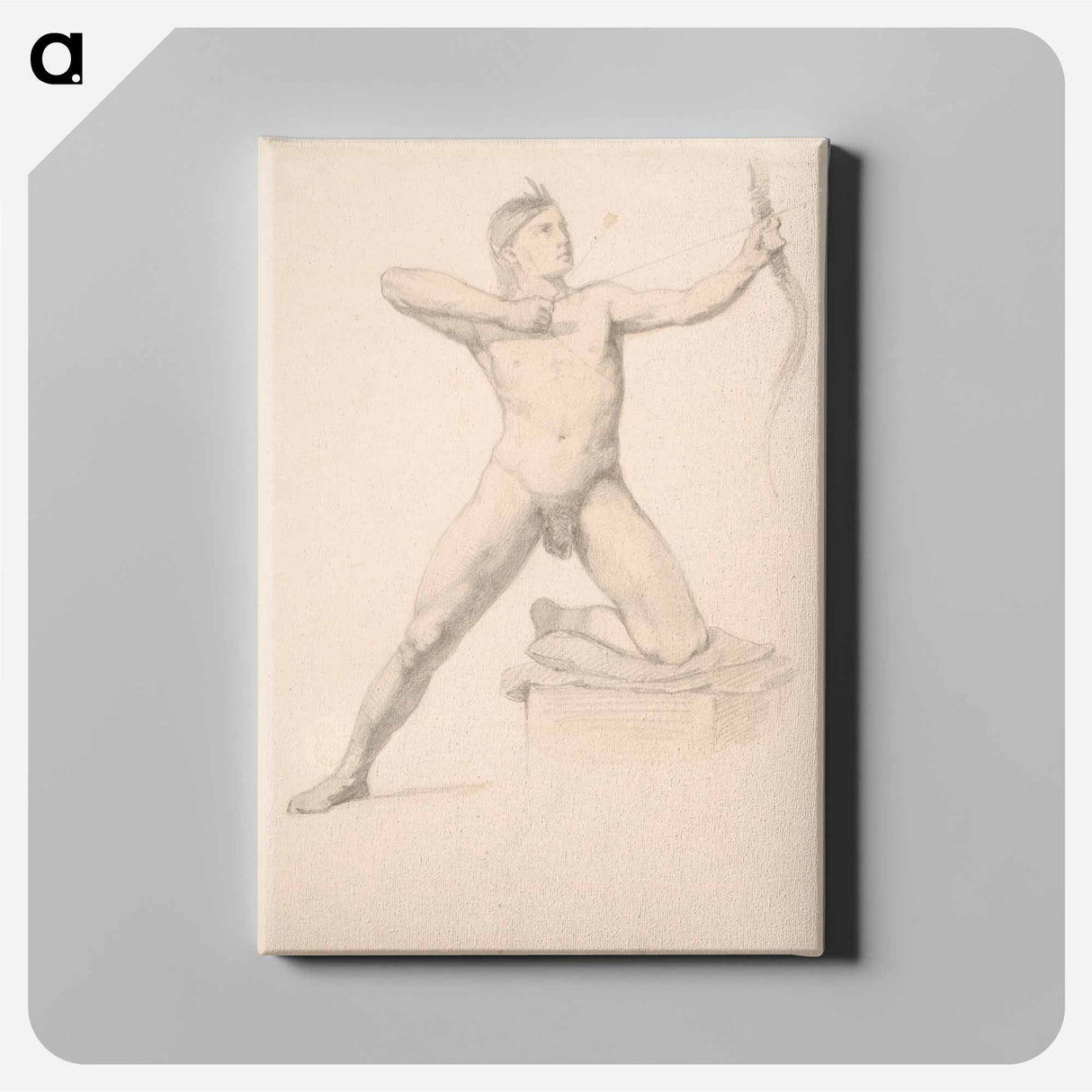 Jousella ampuva alaston mies - アンダース エクマン Canvas.