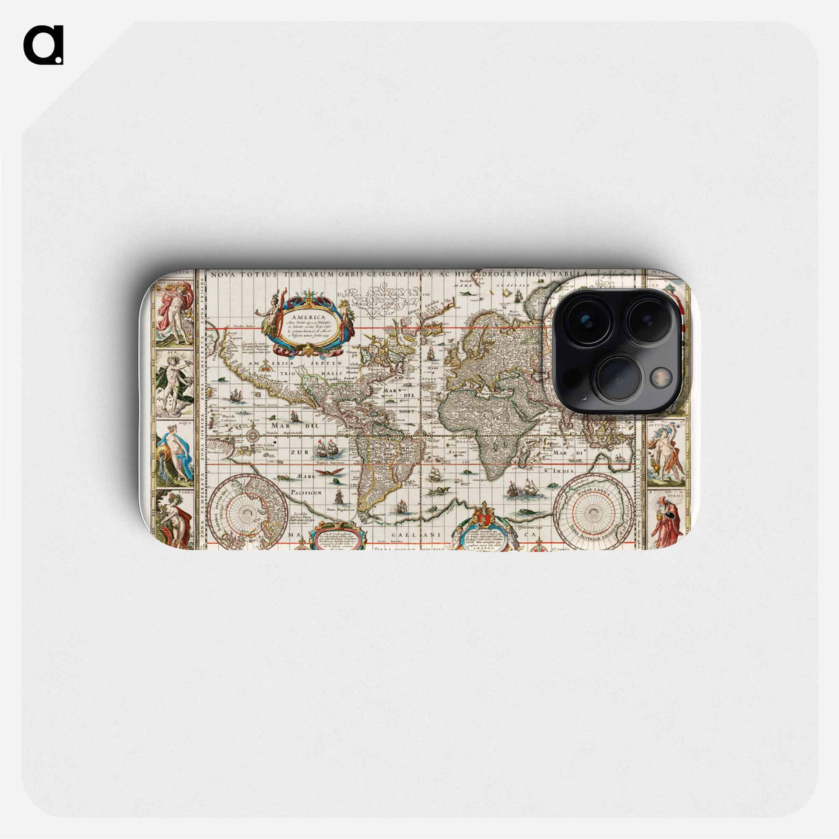 Nova totius terrarum orbis geographica ac hydrographica tabula - アンティーク地図 Phone Case.