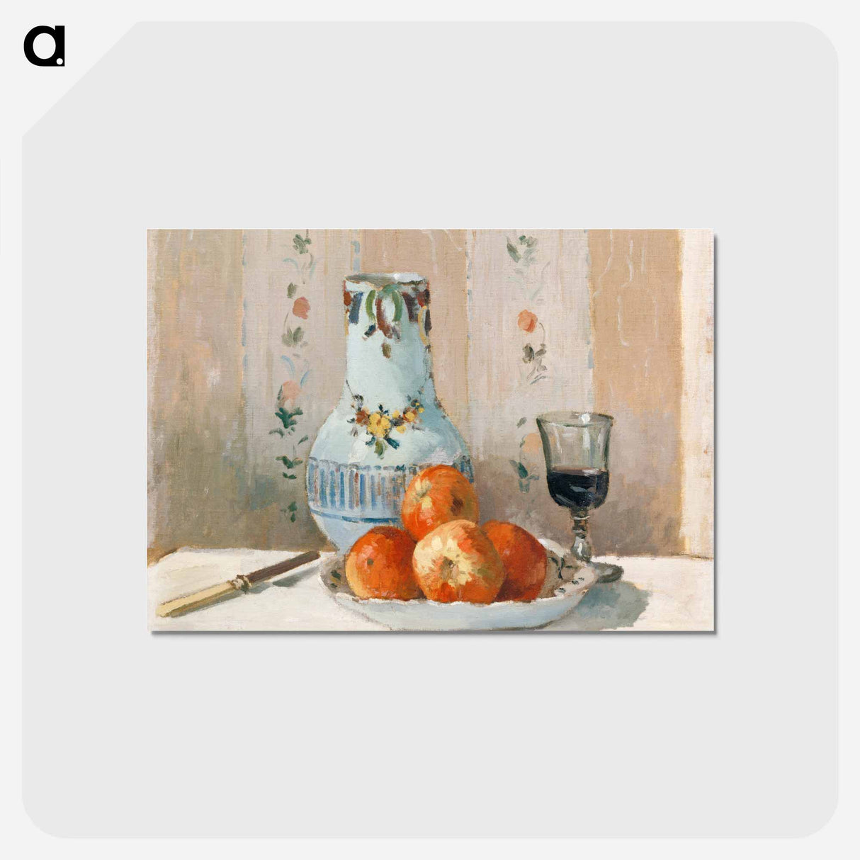アートポストカード-Still Life with Apples and Pitcher - カミーユ ピサロ Postcard.