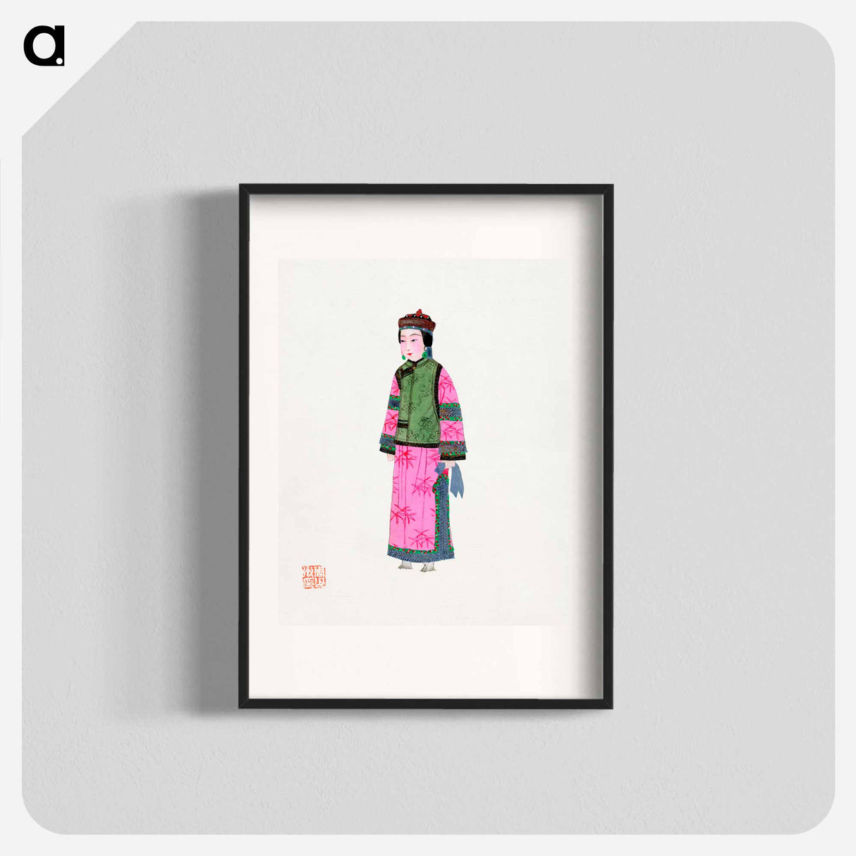 アートポスター-Lady in Dress with Winter Hat
- 中国の衣装 Poster.