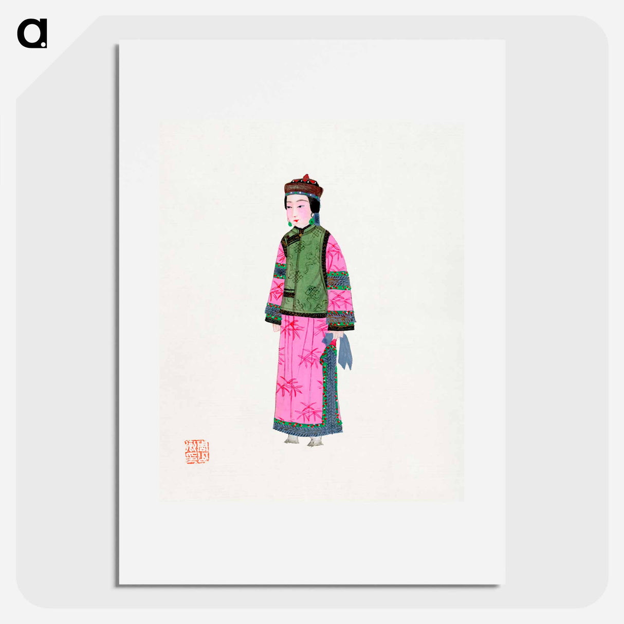 アートポスター-Lady in Dress with Winter Hat
- 中国の衣装 Poster.