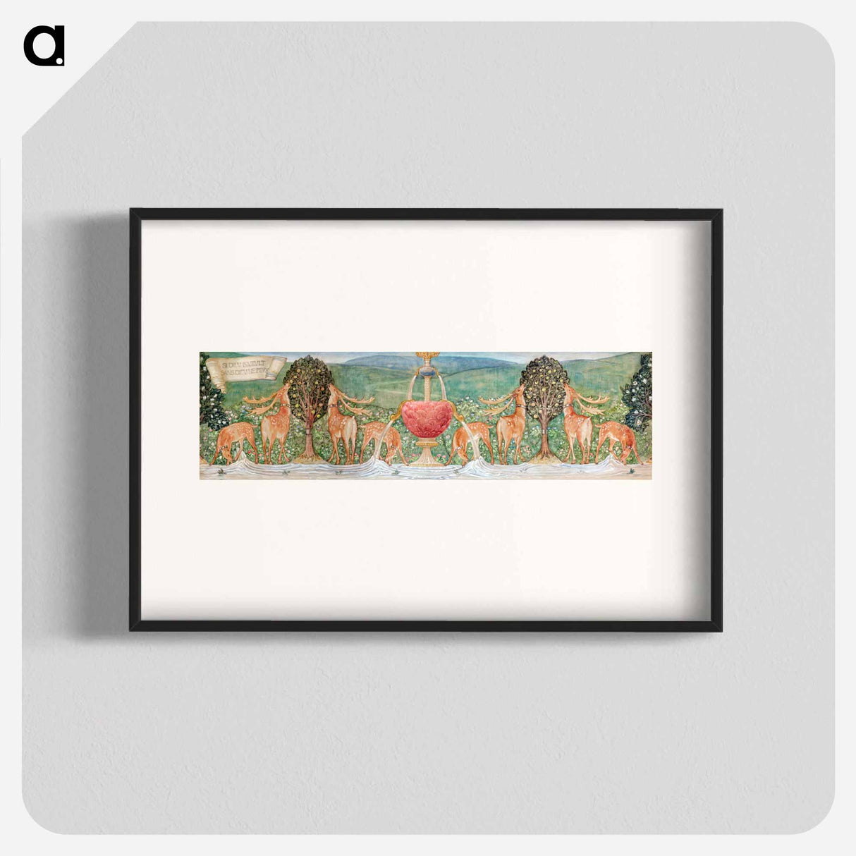 Deer by a Fountain - エドワード バーン ジョーンズ Poster.