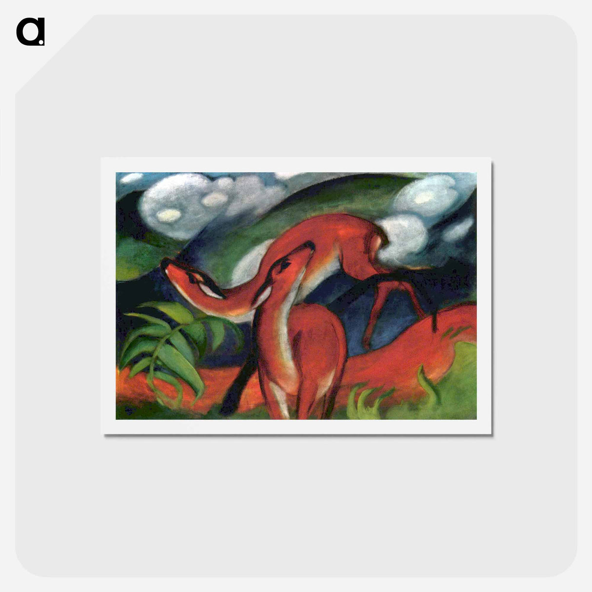 アートポストカード-Red Deer II - フランツ マルク Postcard.