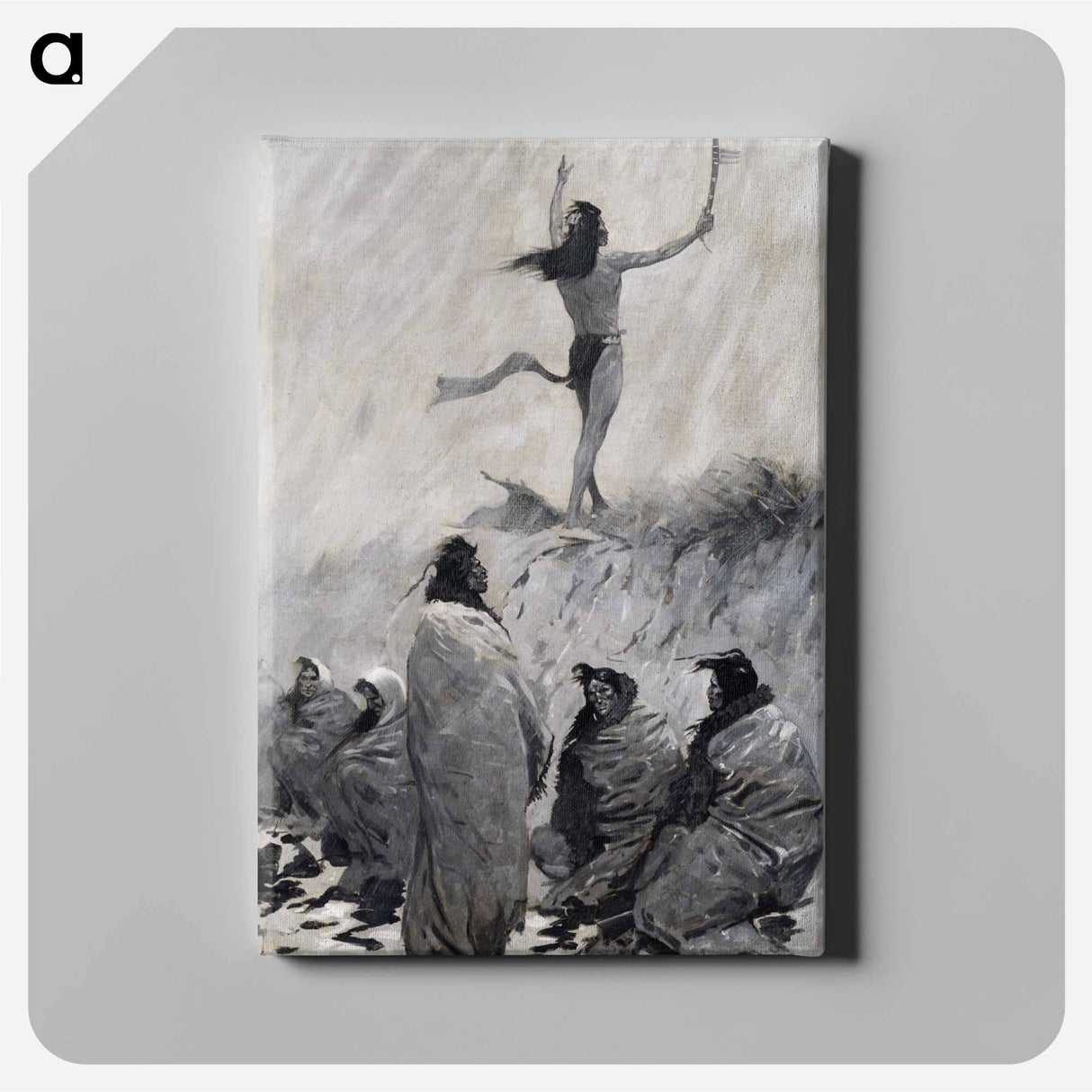 アートパネル-The Fire Eater Raised His Arms to the Thunder Bird
- フレデリック レミントン Canvas.
