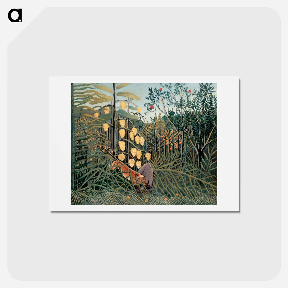 アートポストカード-Henri Rousseau's In a Tropical Forest - アンリ ルソー Postcard.