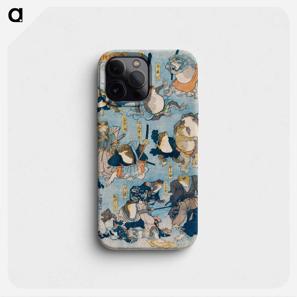 Famous Heroes of the Kabuki Stage Played by Frogs - 歌川 国芳 Phone Case.
