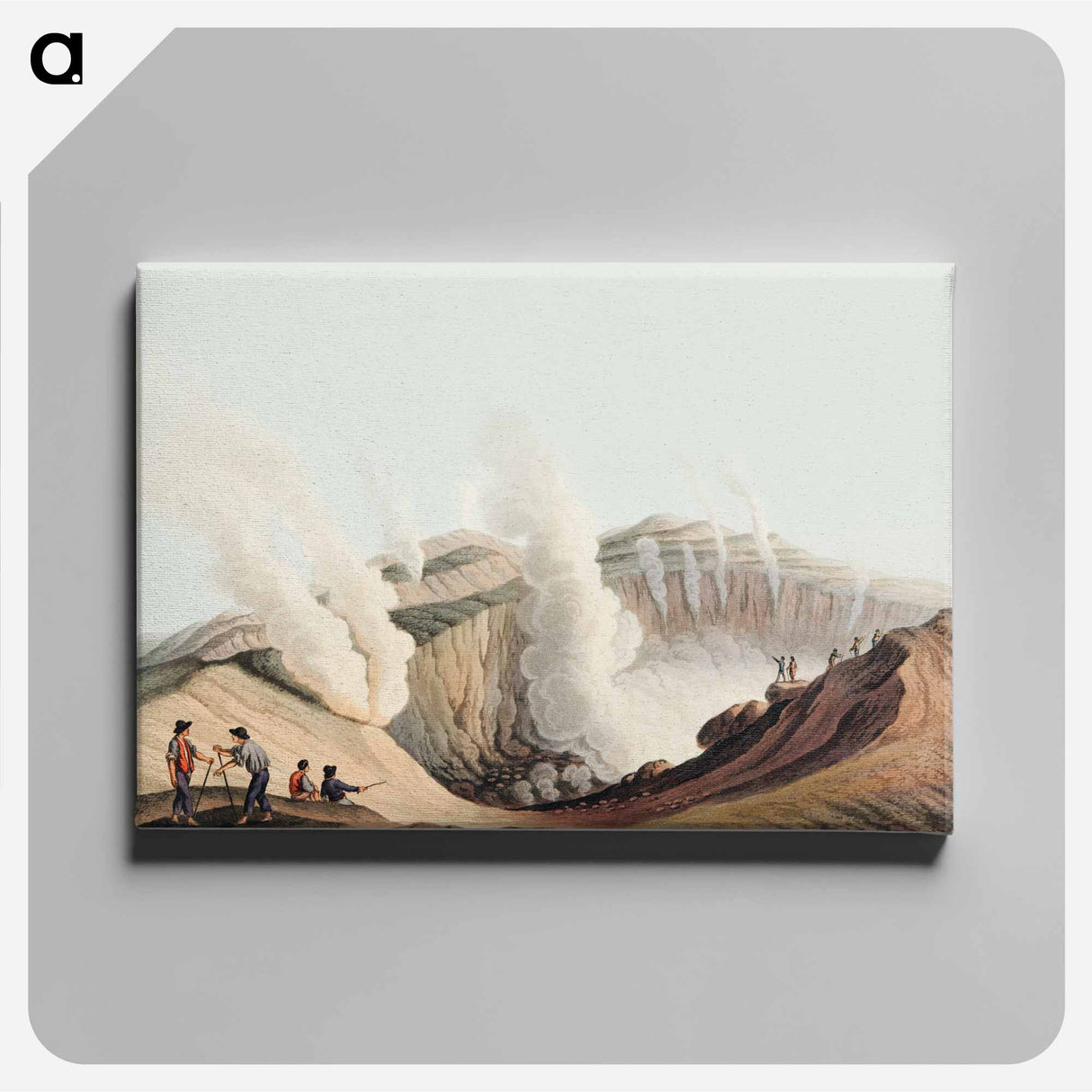 Crater in the Island of Volcano - View of Ottoman Empire Canvas.