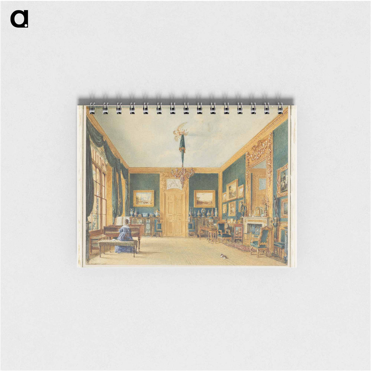 アートメモ帳-The Green Drawing Room of the Earl of Essex at Cassiobury, William Henry Hunt - ウィリアム ヘンリー ハント Memo.