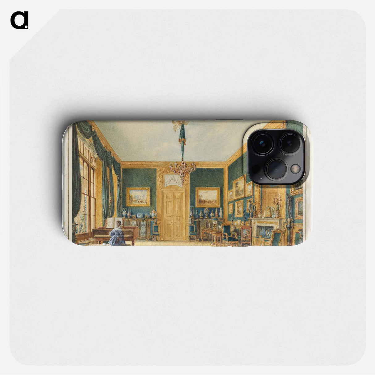 The Green Drawing Room of the Earl of Essex at Cassiobury, William Henry Hunt - ウィリアム ヘンリー ハント Phone Case.