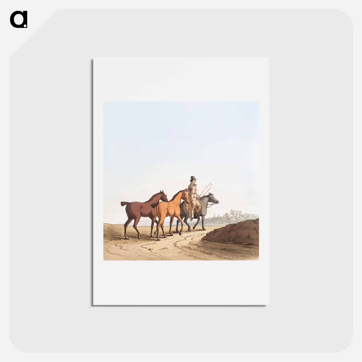 Illustration of the horse dealer from The Costume of Yorkshire - 19世紀のヨークシャー Postcard.