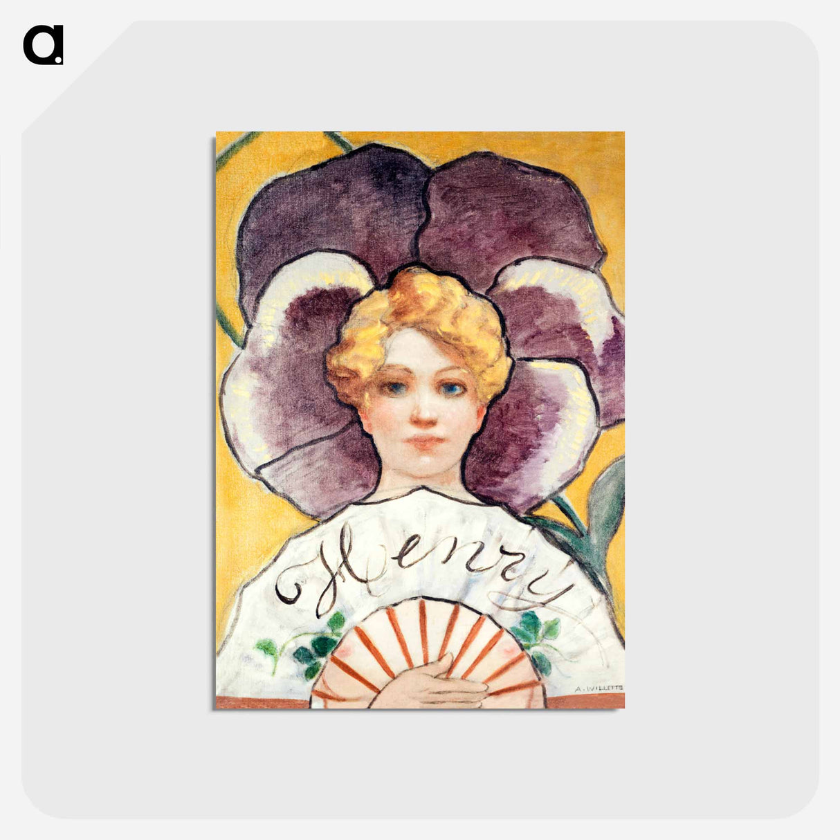 アートポストカード-À la Pensée - アドルフ レオン ウィレット Postcard.