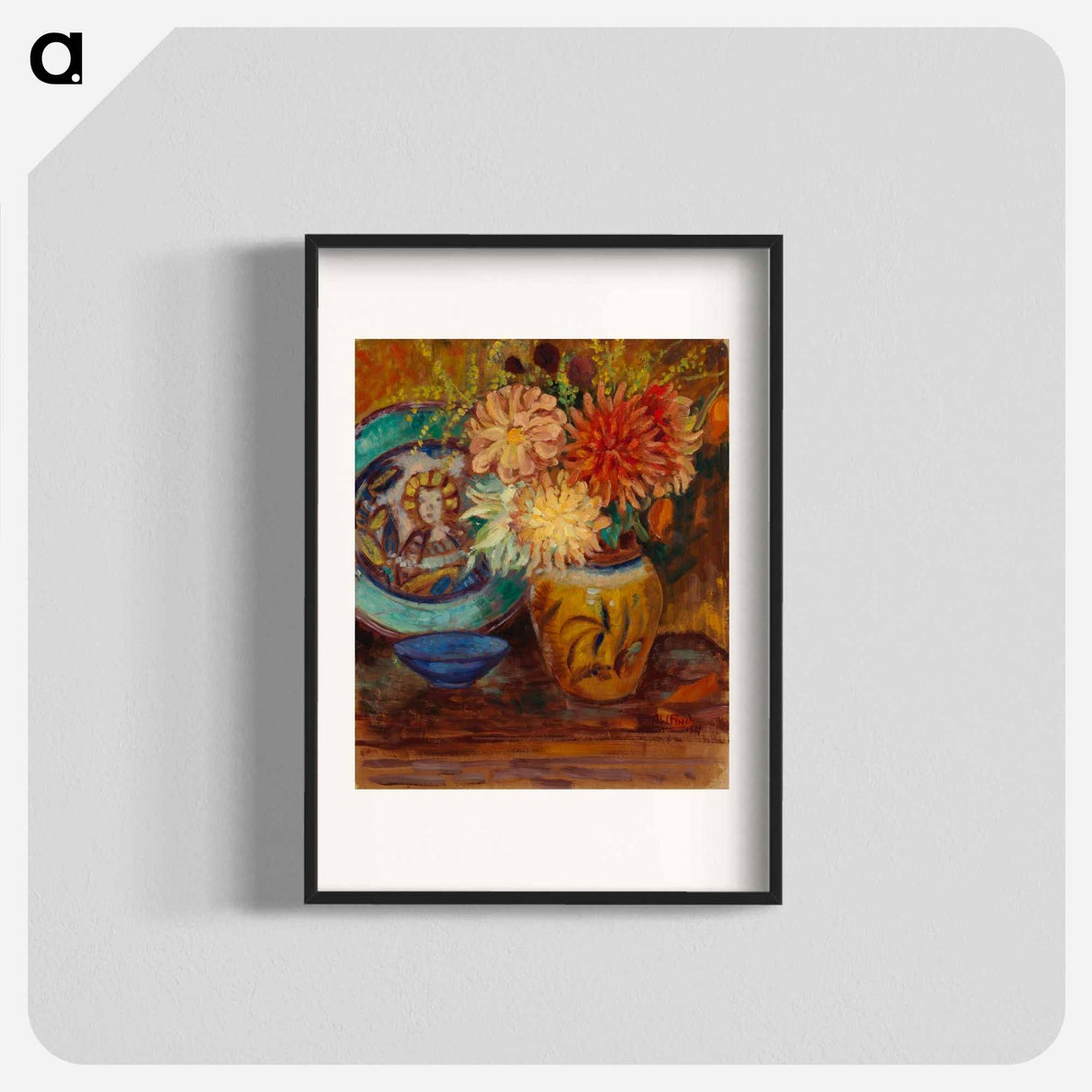 Chrysanthemums - アルフレッド ウィリアム フィンチ Poster.