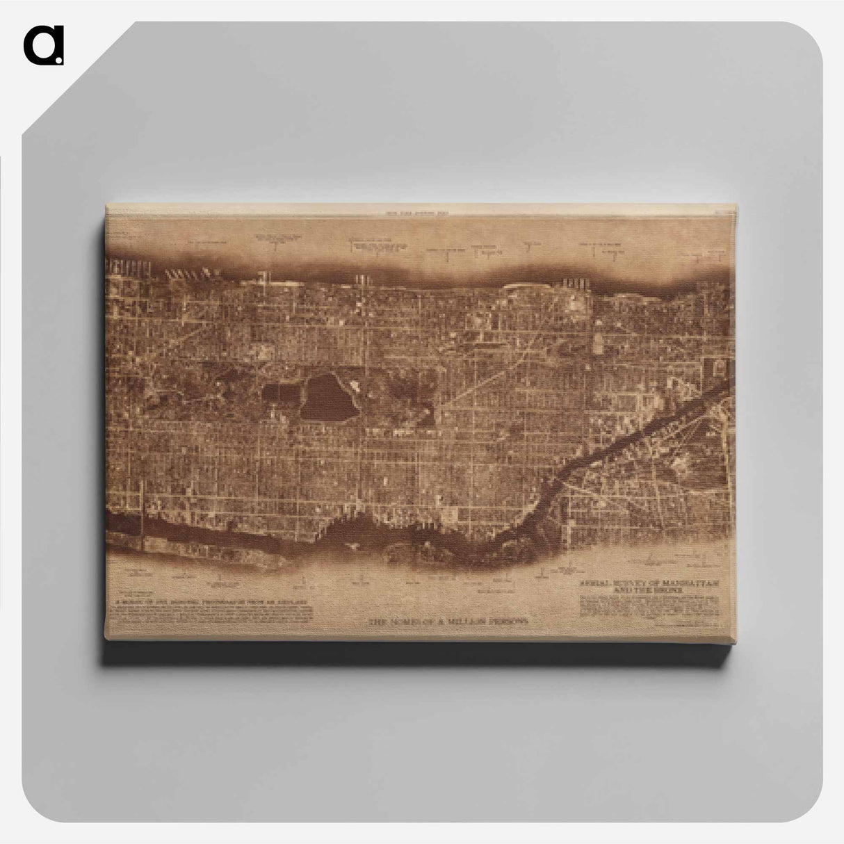 New York City - アンティーク地図 Canvas.