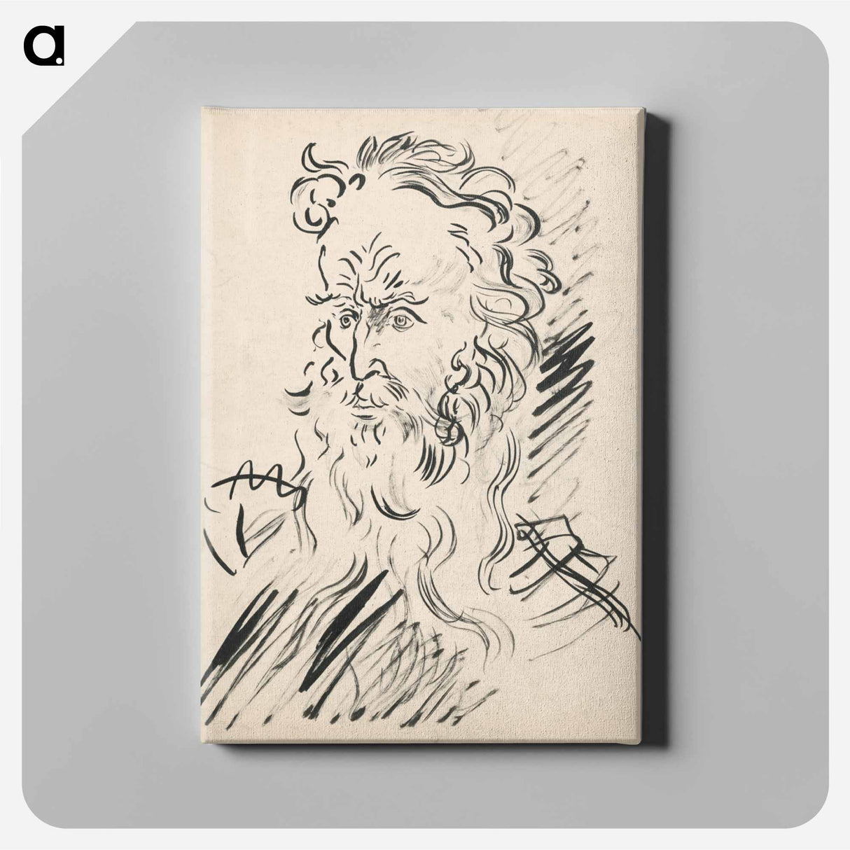 Head of an old man with a beard - アーノルド ピーター ワイズ クビンチャン Canvas.