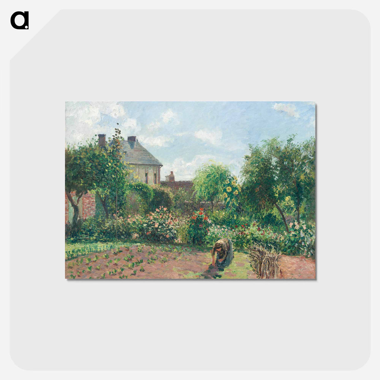 アートポストカード-The Artist's Garden at Eragny - カミーユ ピサロ Postcard.
