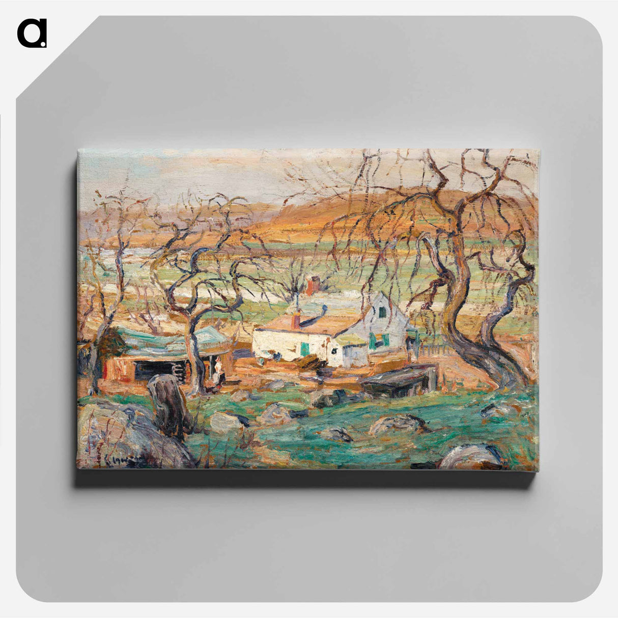 Landscape with Gnarled Trees - アーネスト ローソン Canvas.