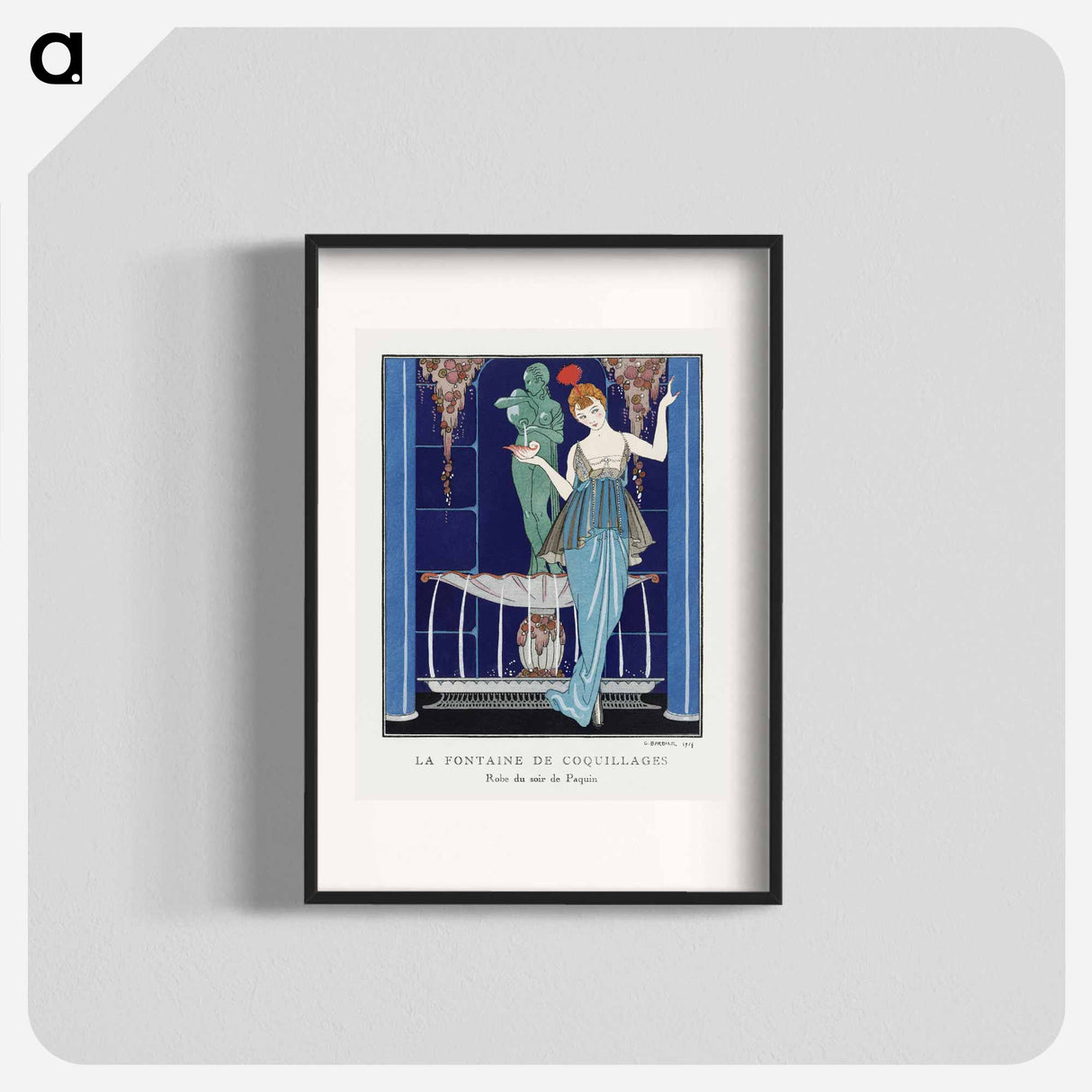 The Fontaine of Coquillages: Robe of Paquin - Georges Barbier Poster.