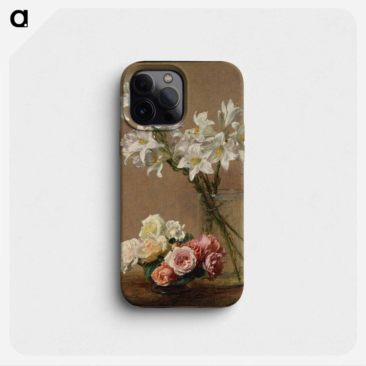Roses and Lilies - アンリ ファンタン ラトゥール Phone Case.