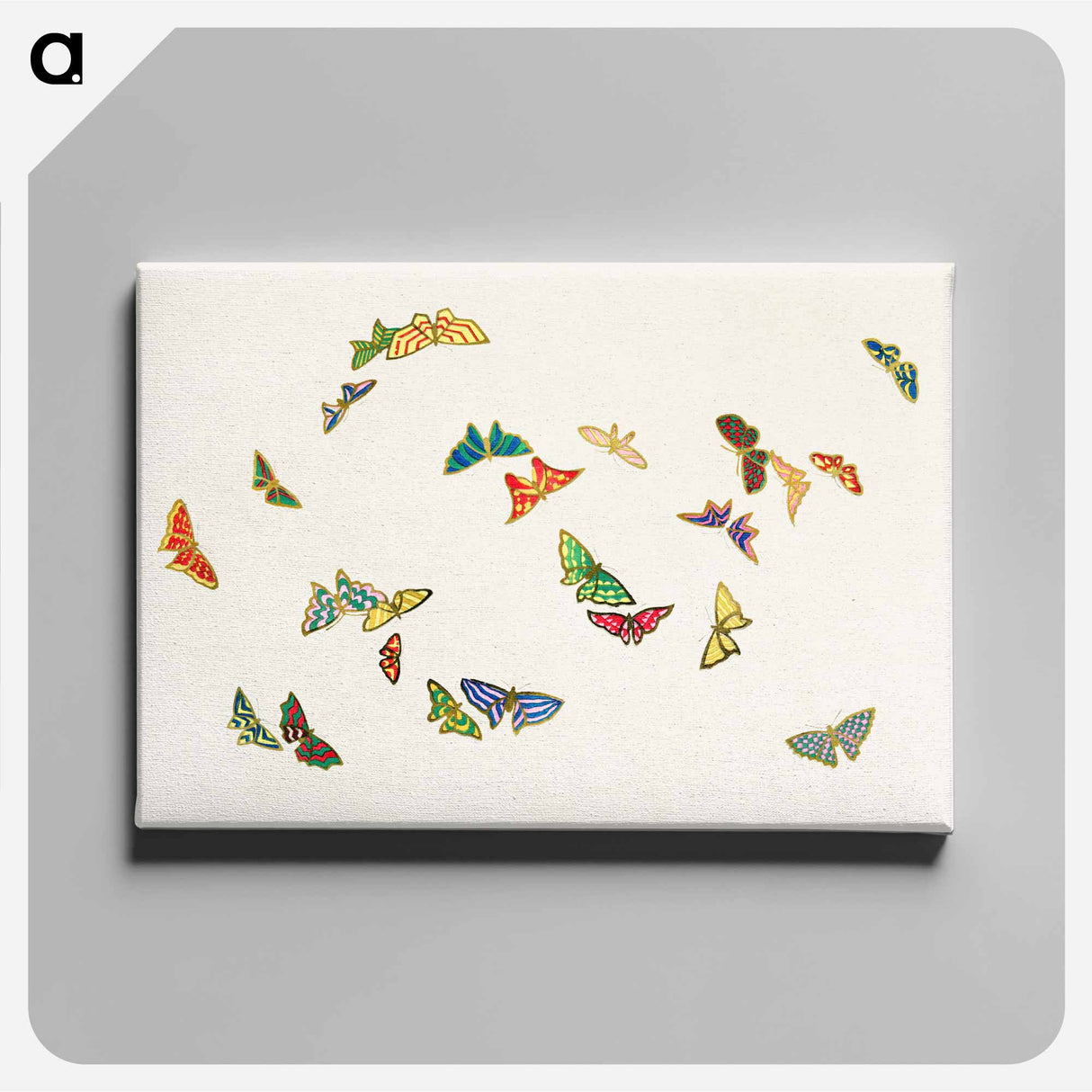 アートパネル-Vintage butterfly - 神坂 雪佳 Canvas.