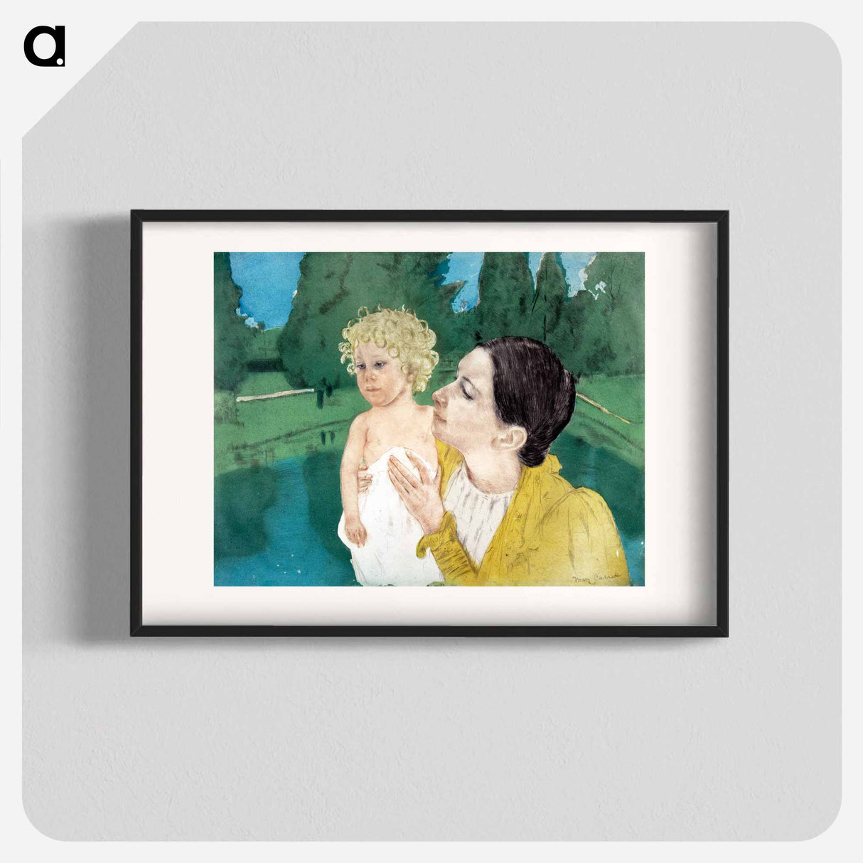 アートポスター-By the Pond - メアリー カサット Poster.
