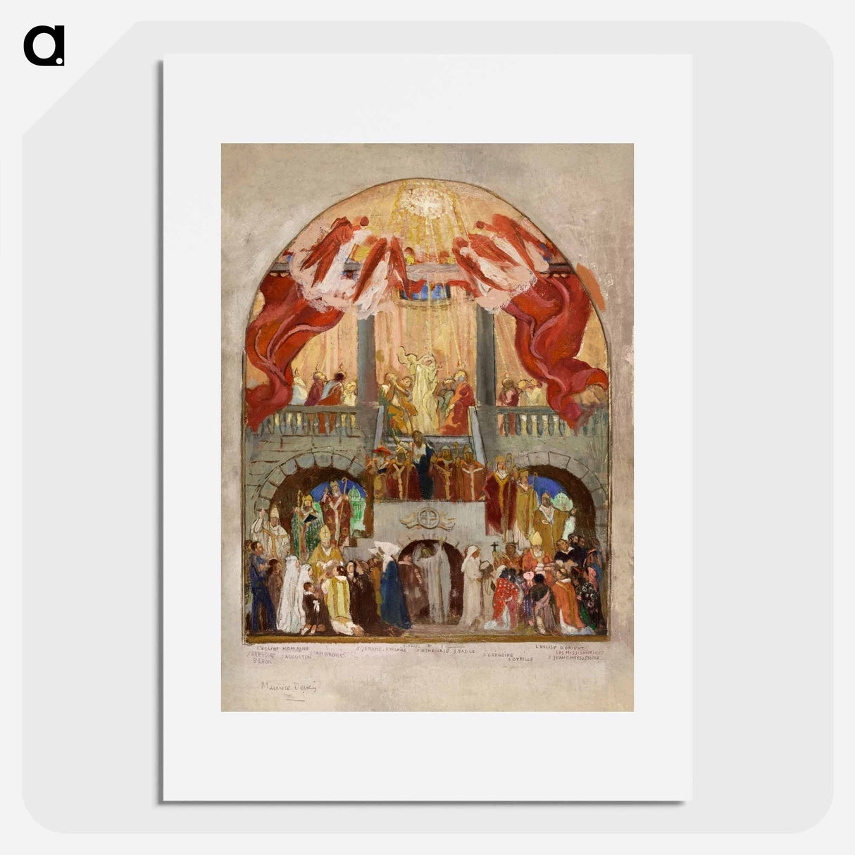Sketch for the Church of the Holy Spirit (XIIth arrondissement): Pentecost, the Roman Church, the Eastern Church - Maurice Denis Poster.