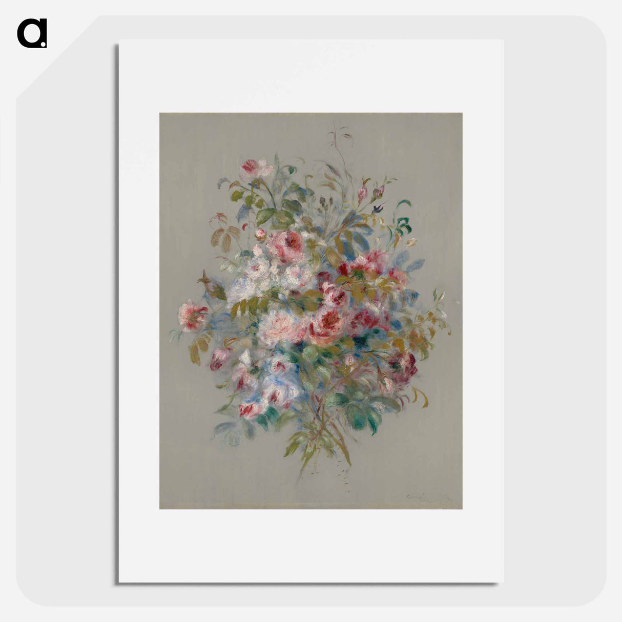 アートポスター-Bouquet of Roses - ピエール オーギュスト ルノワール Poster.