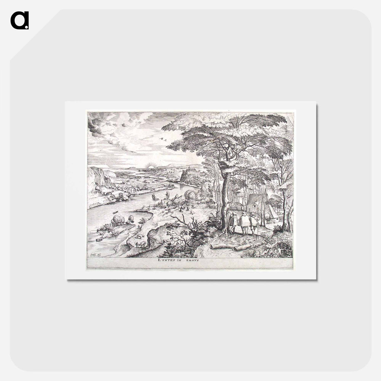アートポストカード-Go ye into the Emmaus - ピーター ブリューゲル Postcard.