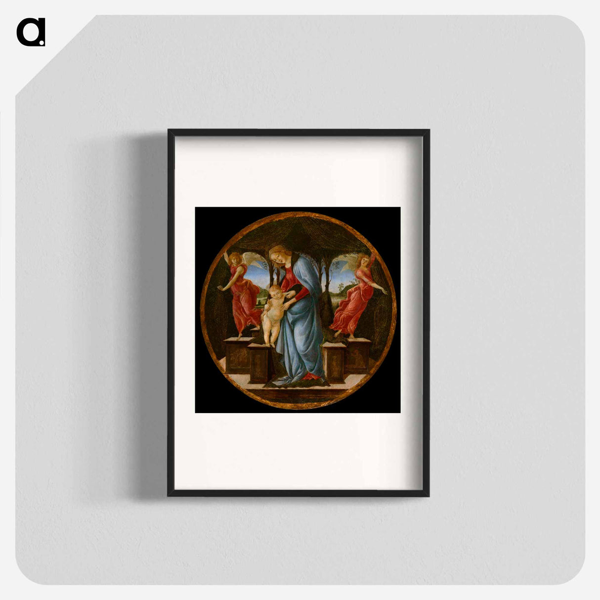Virgin and Child with Two Angels - Sandro Botticelli Poster.