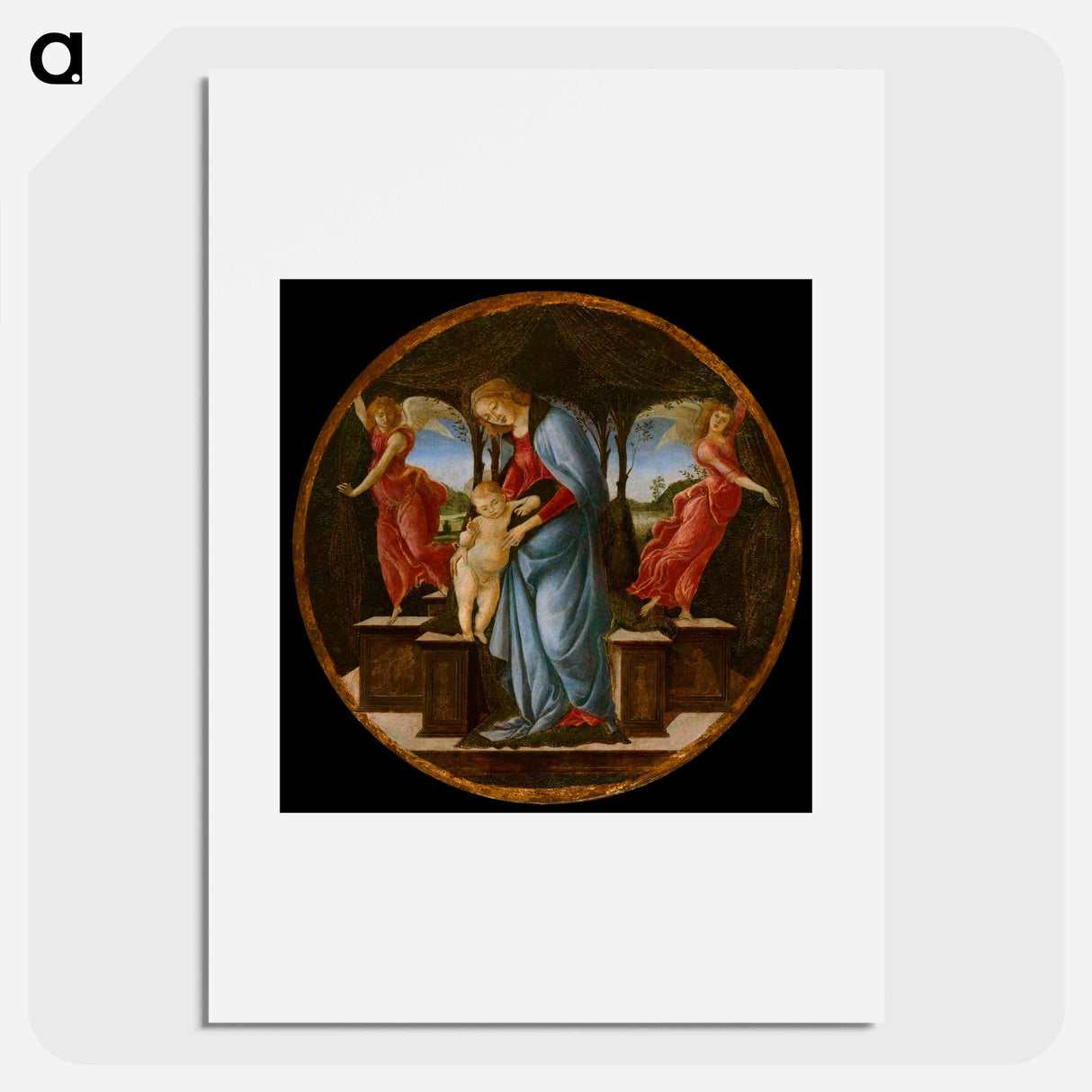 Virgin and Child with Two Angels - Sandro Botticelli Poster.