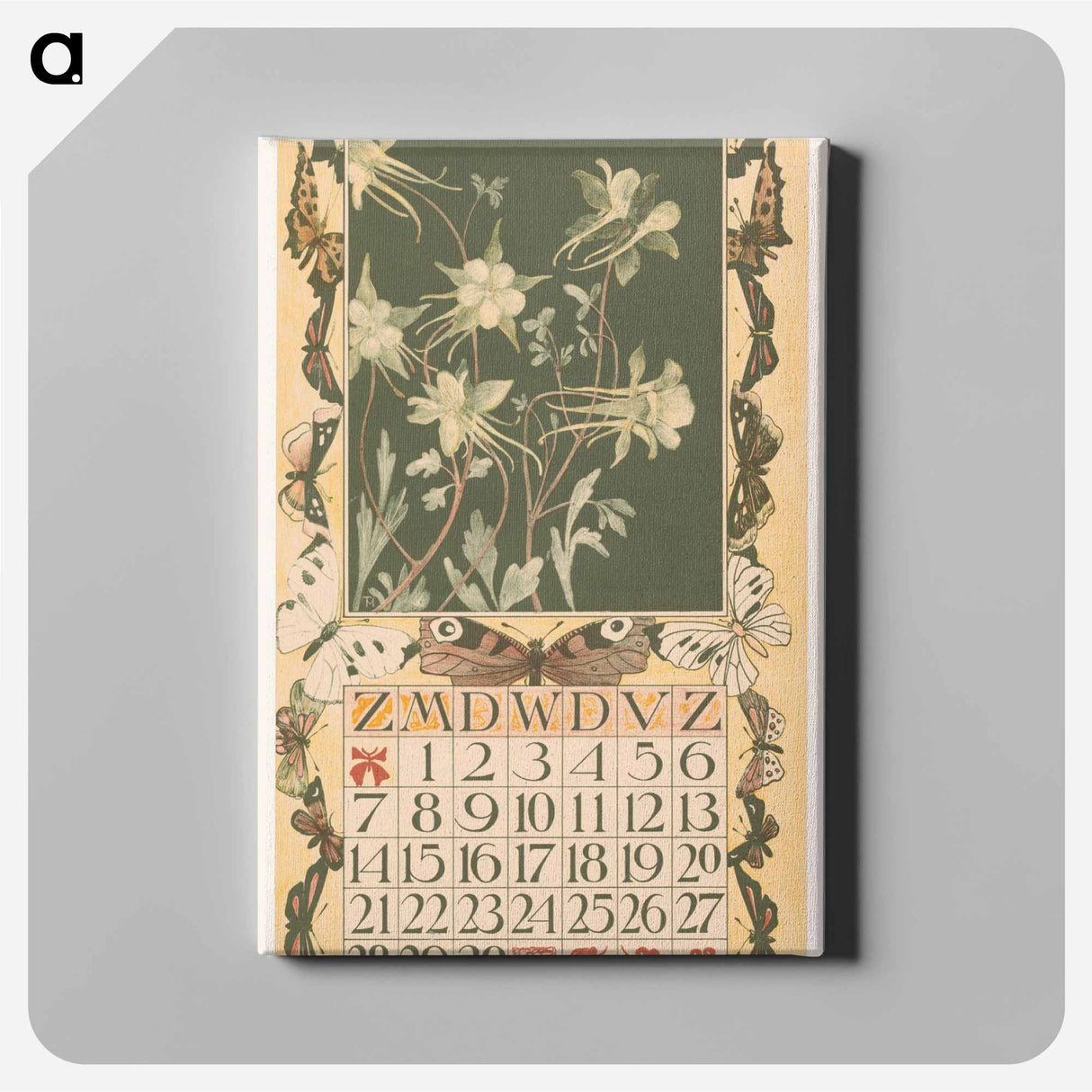 Calendar day with cute animals - Theo van Hoytema Canvas.