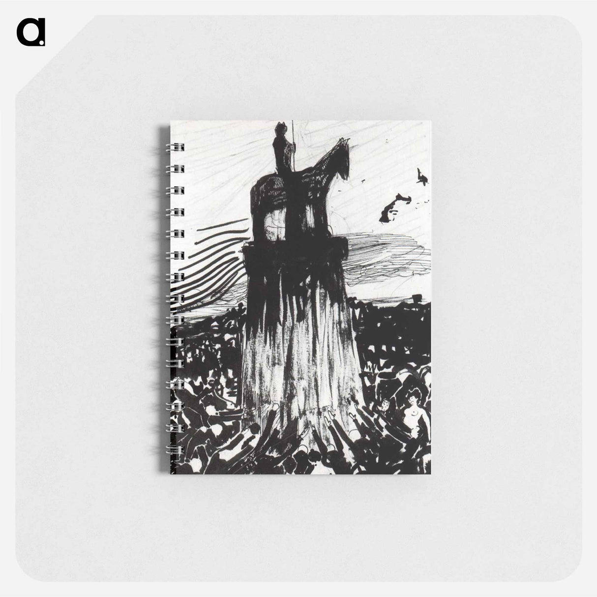 アートメモ帳-Agitate Crowd Surrounding a High Equestrian Monument - ウンベルト ボッチョーニ Memo.