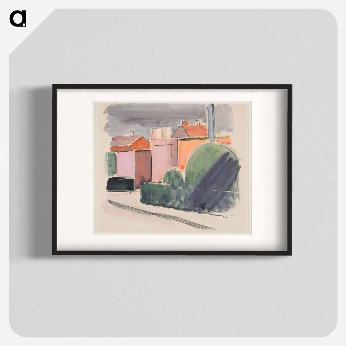 Road with houses - Wilhelm Lundström Poster.