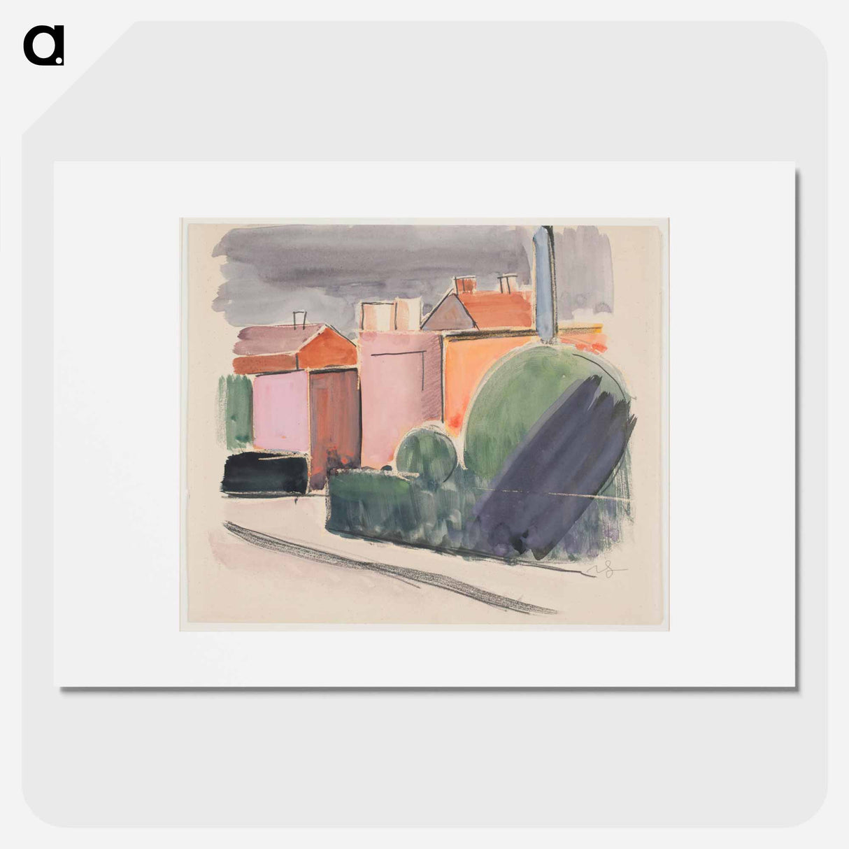 Road with houses - Wilhelm Lundström Poster.