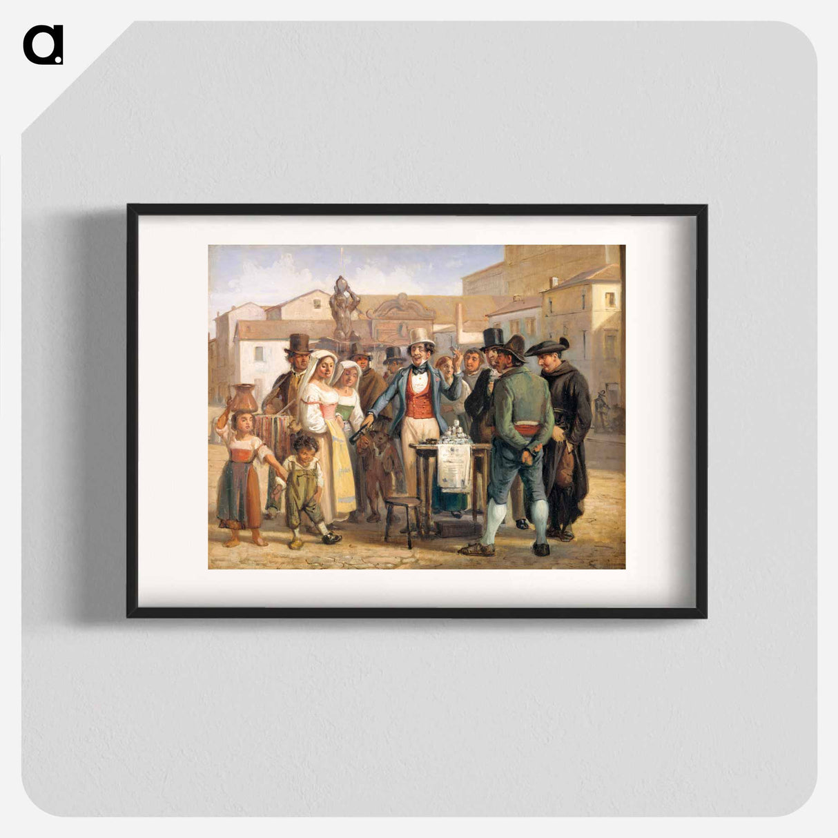 A Charlatan Selling Blacking in the Piazza Barberini in Rome - Wilhelm Marstrand Poster.