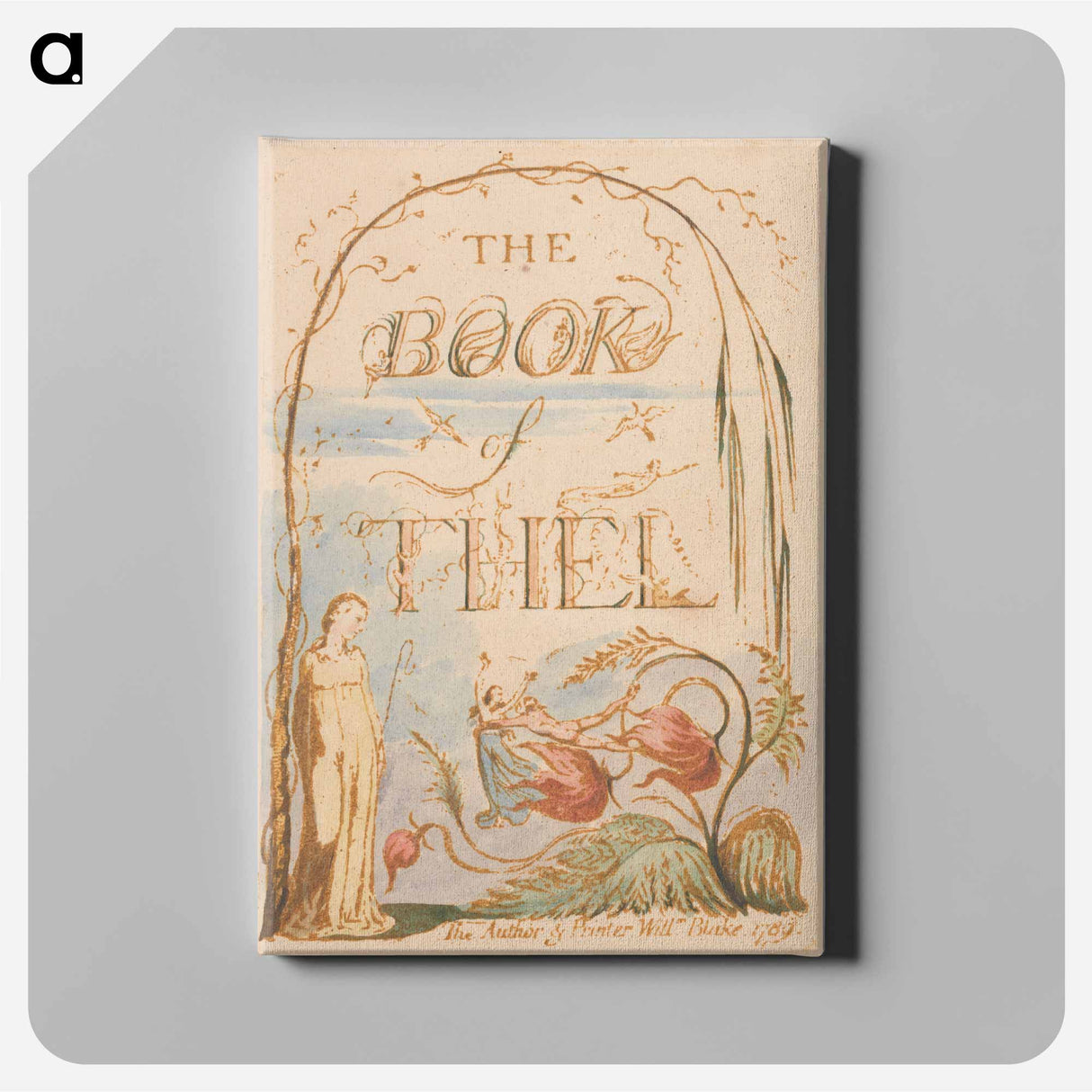 The Book of Thel, Plate 2, Title Page - William Blake Canvas.
