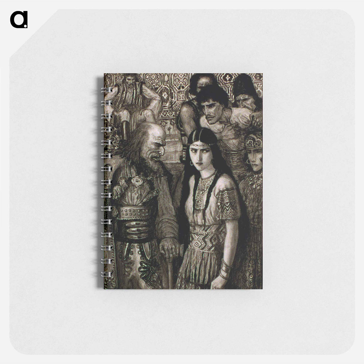 Peasants in Slav costume surround old man looking at girl by Wladyslaw Theodore Benda - ウワディスワフ テオドール ベンダ Memo.