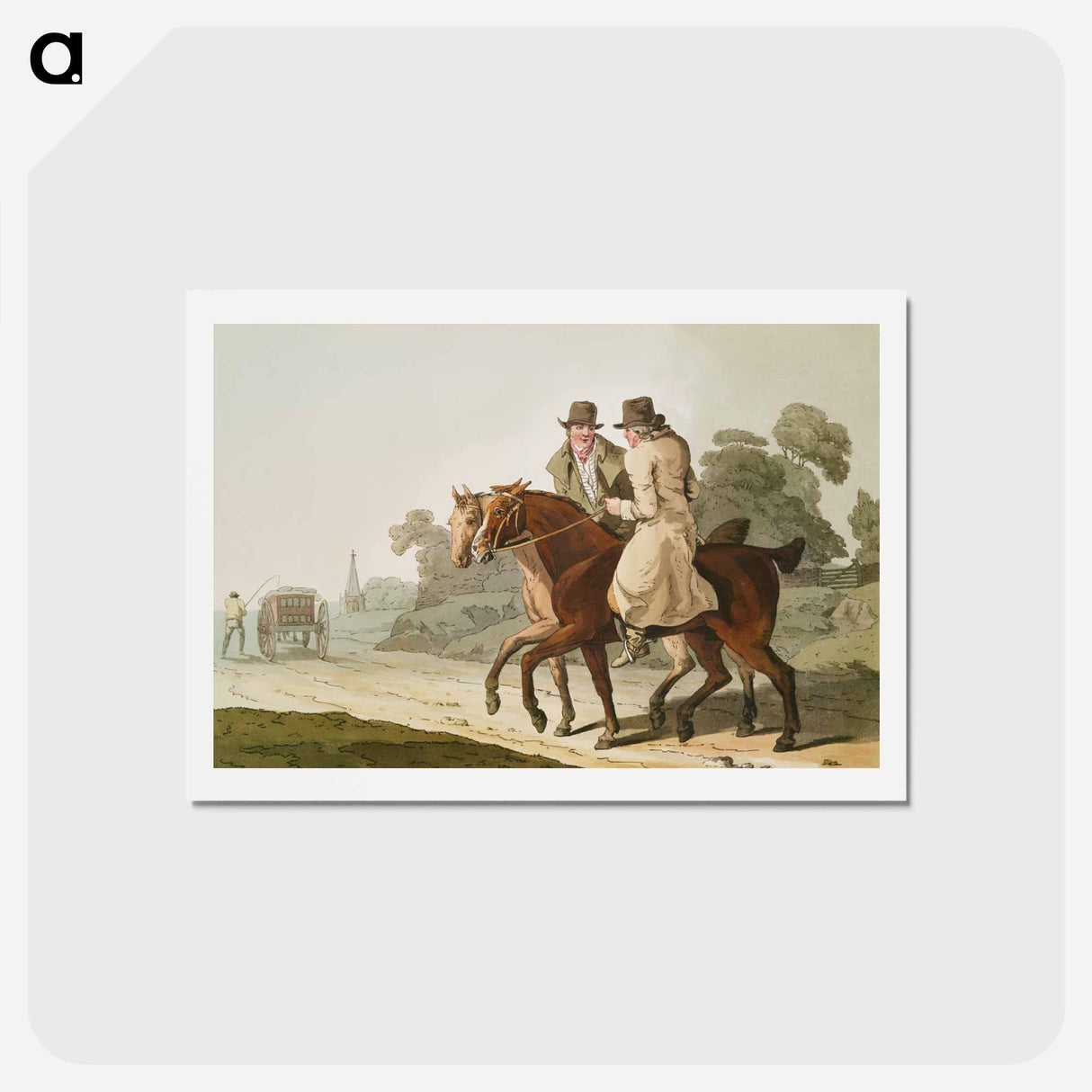 Illustration of farmers from The Costume of Yorkshire - 19世紀のヨークシャー Postcard.