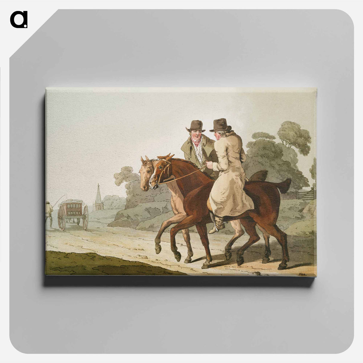 Illustration of farmers from The Costume of Yorkshire - 19世紀のヨークシャー Canvas.