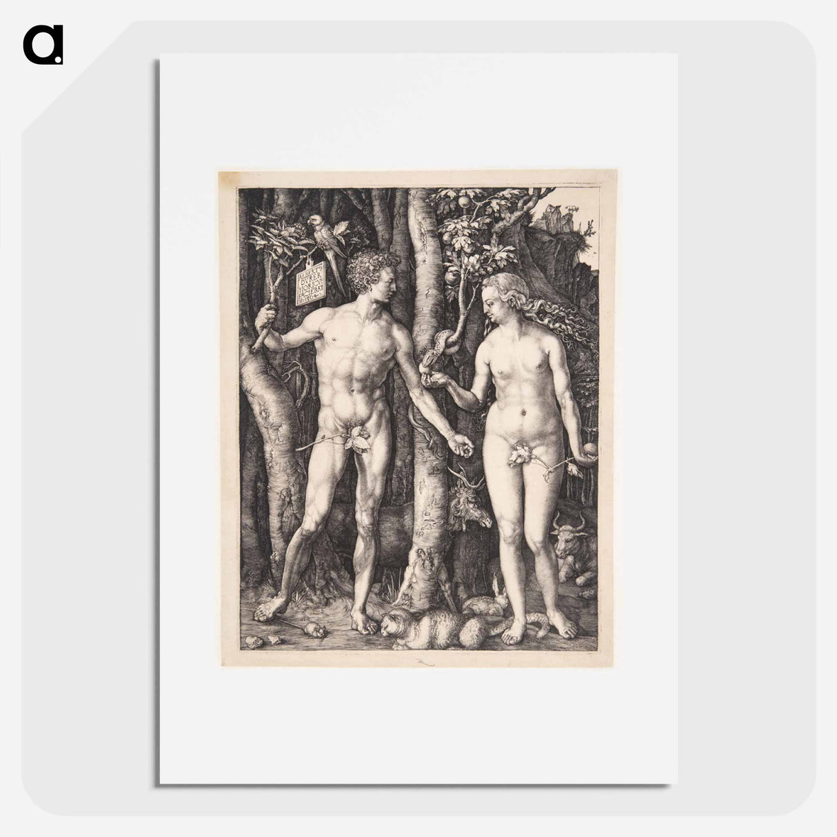 Adam and Eve - アルブレヒト デューラー Poster.