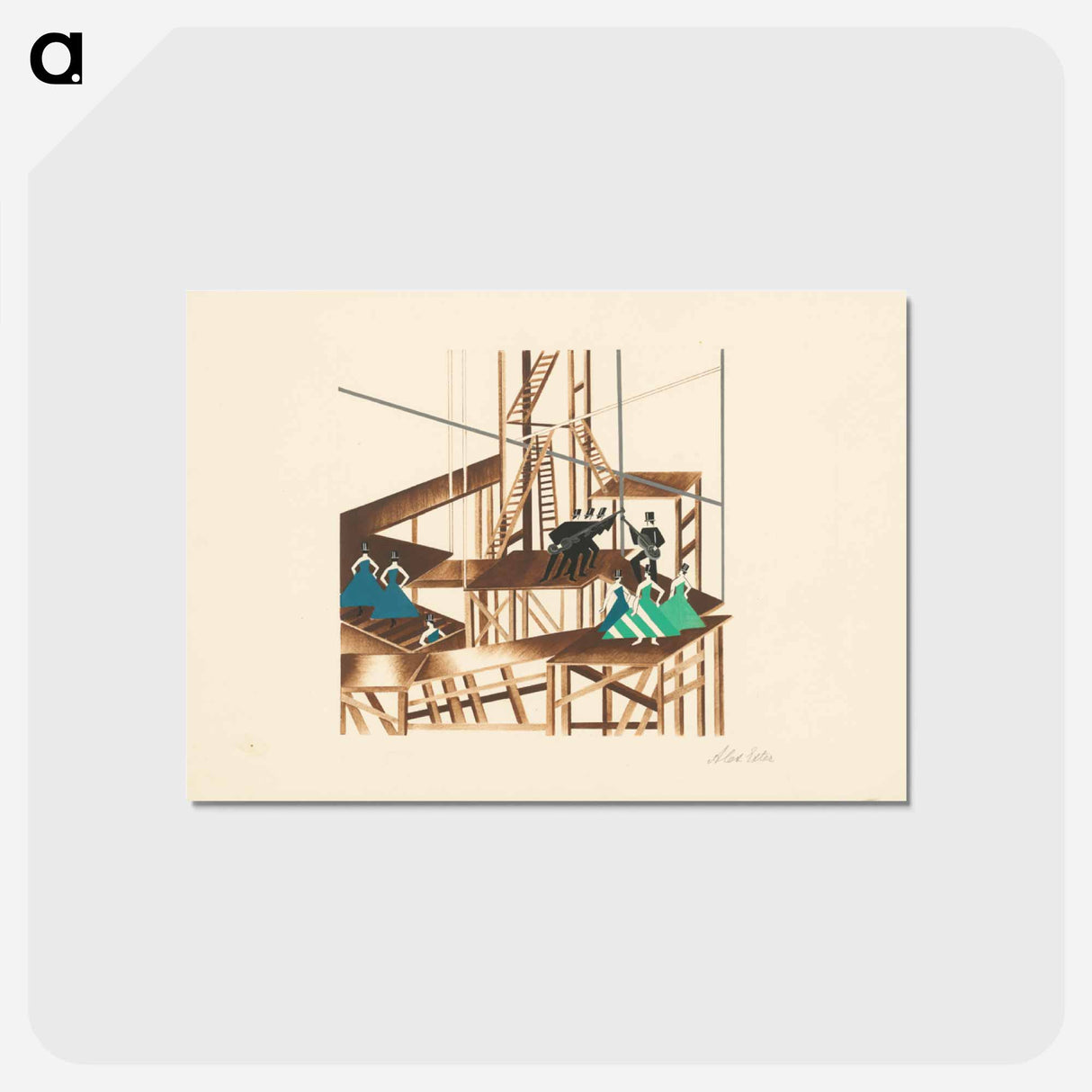 Maquettes de théatre i.-xv. - アレクサンドラ エクスター Postcard.