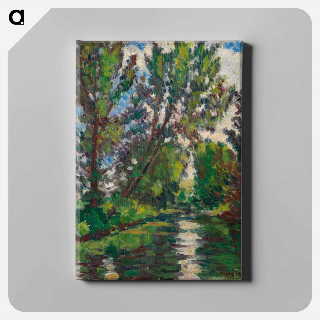River landscape - アルフレッド ウィリアム フィンチ Canvas.