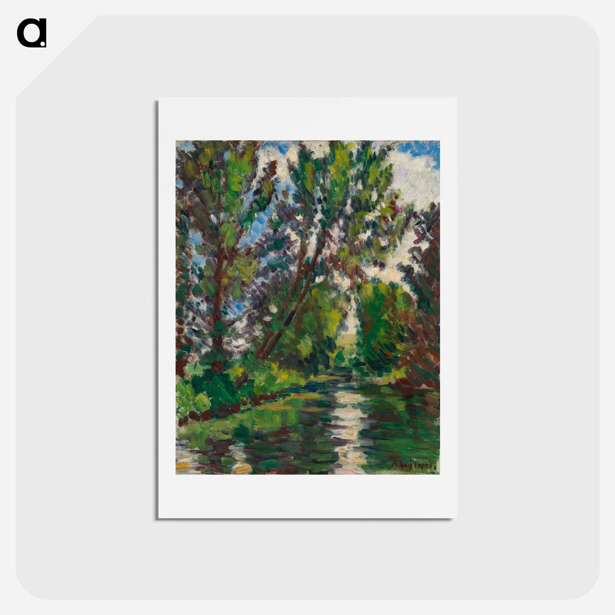 River landscape - アルフレッド ウィリアム フィンチ Postcard.