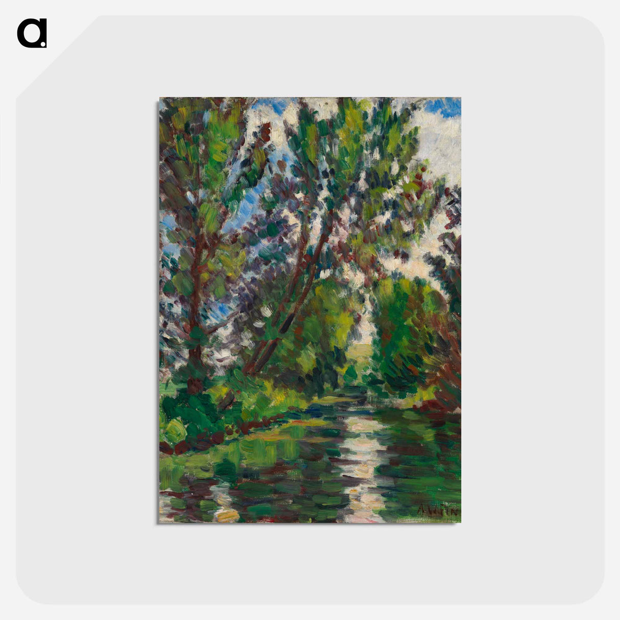 River landscape - アルフレッド ウィリアム フィンチ Postcard.