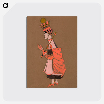 Red Queen Costume Design for Alice in Wonderland - 不思議の国のアリス Postcard.