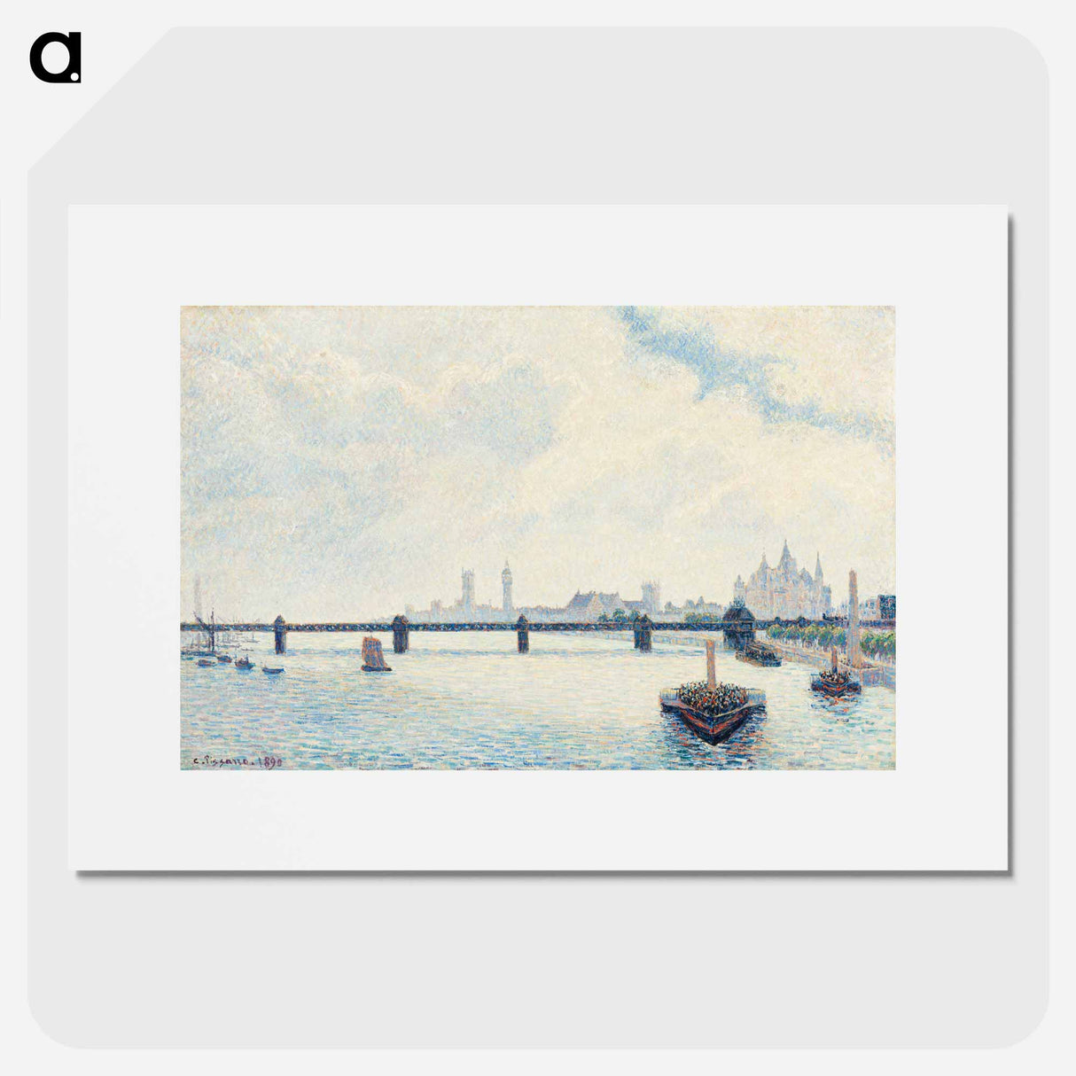 アートポスター-Charing Cross Bridge, London - カミーユ ピサロ Poster.
