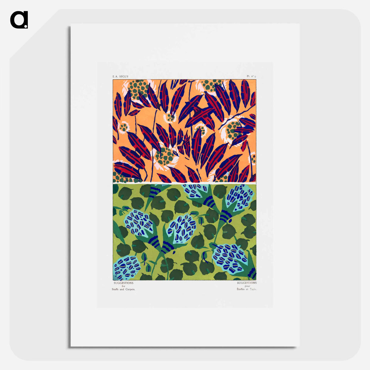 Suggestions pour étoffes et tapis: 60 motifs en couleur - E.A.セギー Poster.