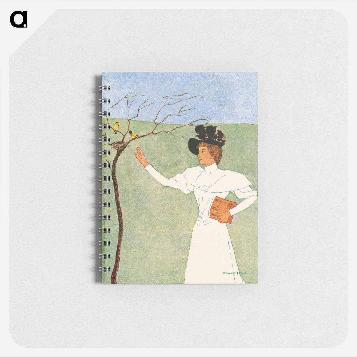 Woman reaching for birds - エドワード ペンフィールド Memo.