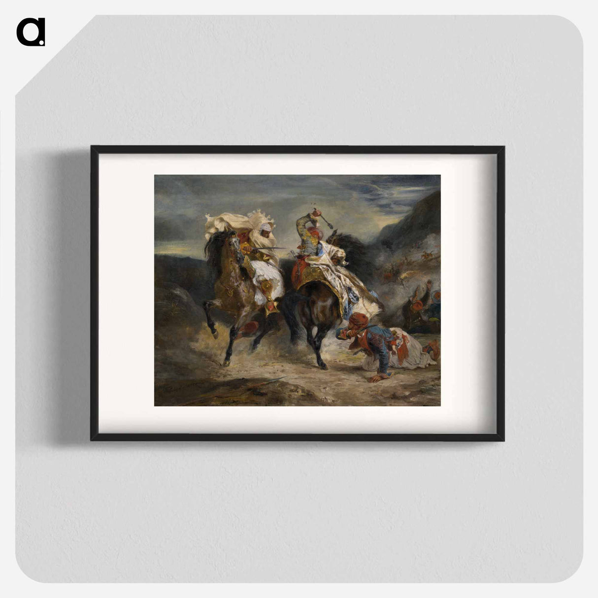 The Combat of the Giaour and Hassan - ウジェーヌ ドラクロワ Poster.