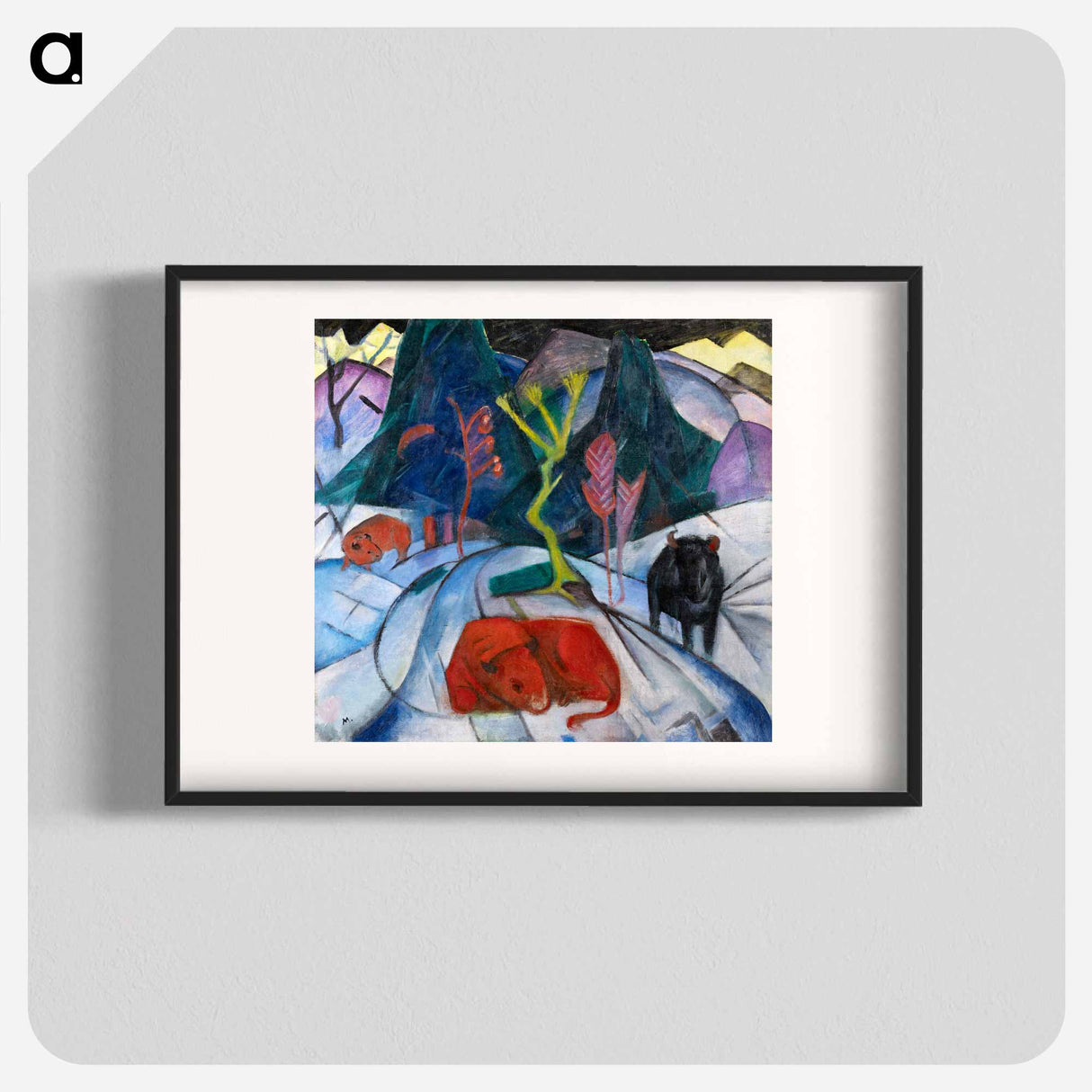 Bison in winter - Franz Marc Poster.